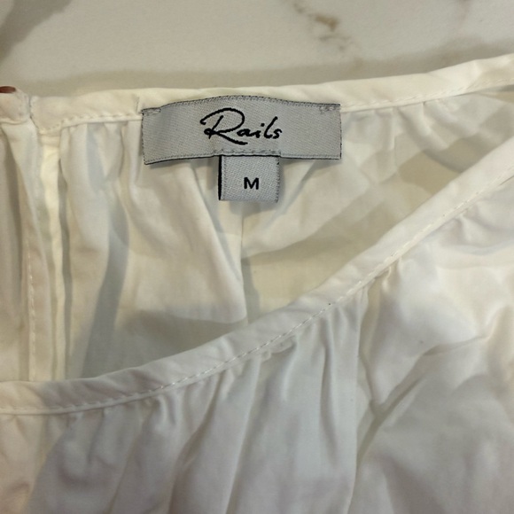 Rails Tabi Smocked Long Sleeve Top-Size Medium-White - Picture 9 of 15